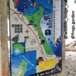 map that displays the outline of the Cahuita National Park, of the signs that you can find along the trail.