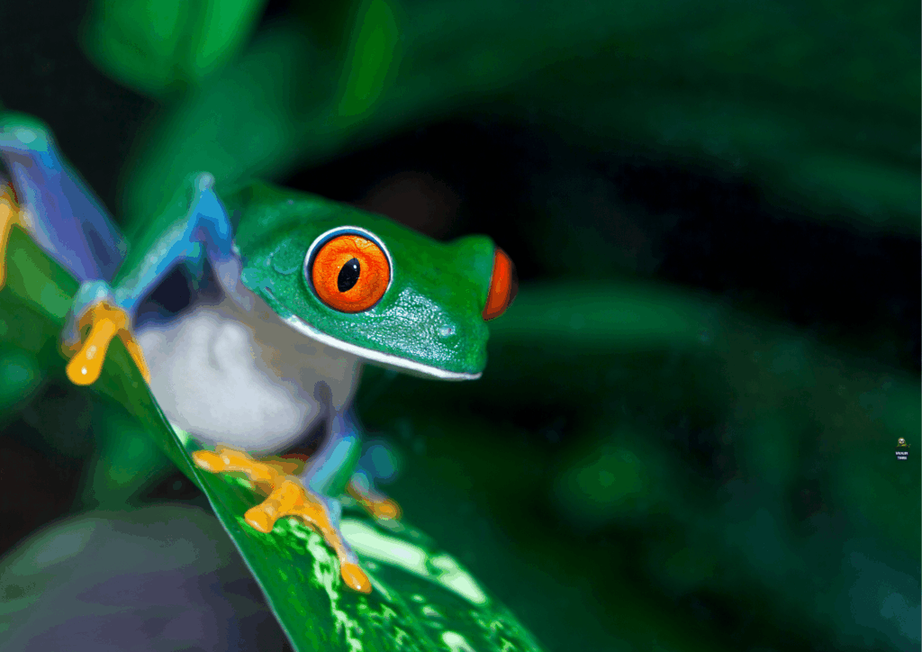 Red eyed frog nocturnal walks